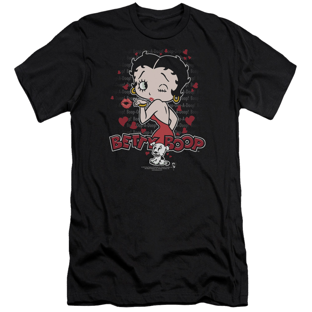 Betty Boop Classic Kiss - Men's Premium Slim Fit T-Shirt Style001