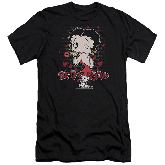 Betty Boop Classic Kiss - Men's Premium Slim Fit T-Shirt Style001