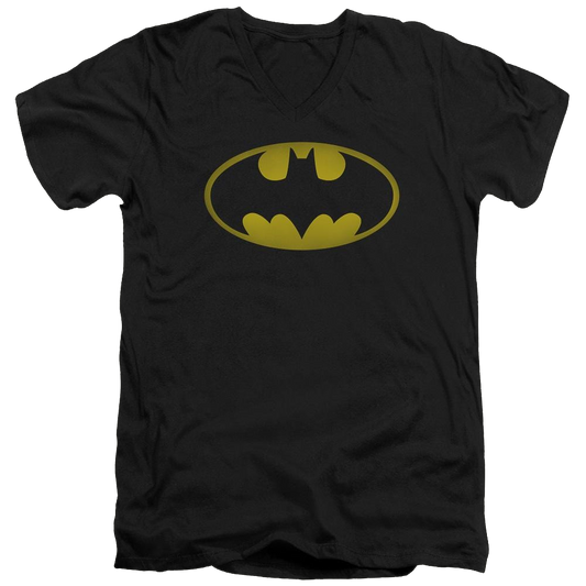 Batman Washed Bat Logo - Men's V-Neck T-Shirt