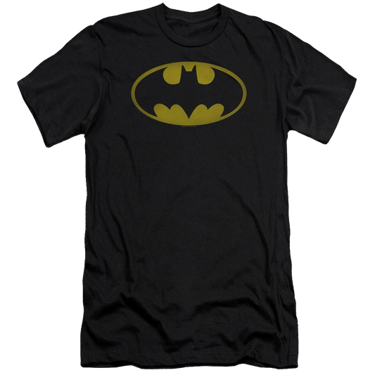 Batman Washed Bat Logo - Men's Premium Slim Fit T-Shirt