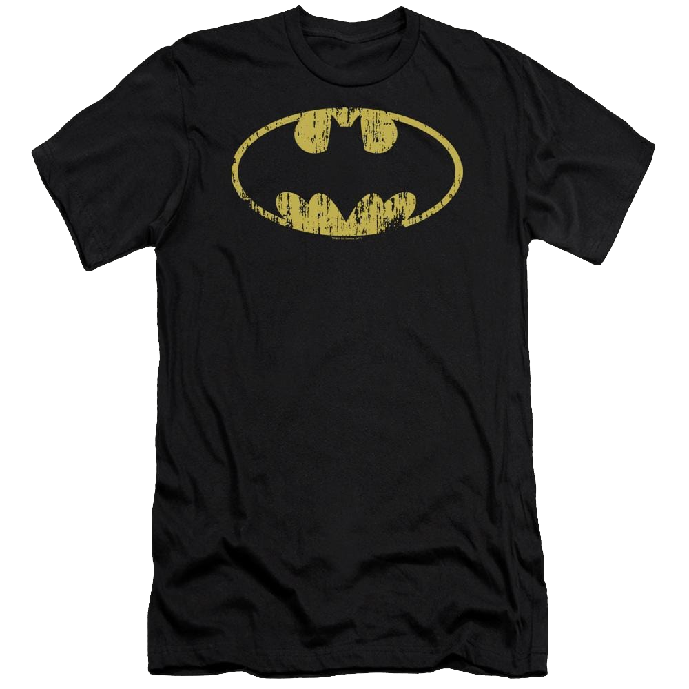 Batman Classic Logo Distressed - Men's Premium Slim Fit T-Shirt
