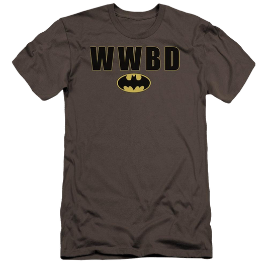 Batman Wwbd Logo - Men's Premium Slim Fit T-Shirt