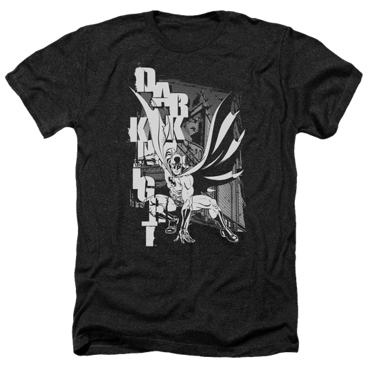 Batman Vertical Letters - Men's Heather T-Shirt