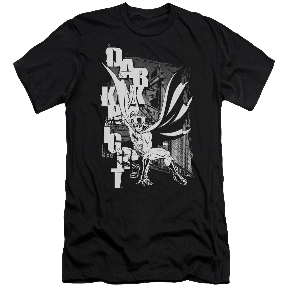 Batman Vertical Letters - Men's Premium Slim Fit T-Shirt