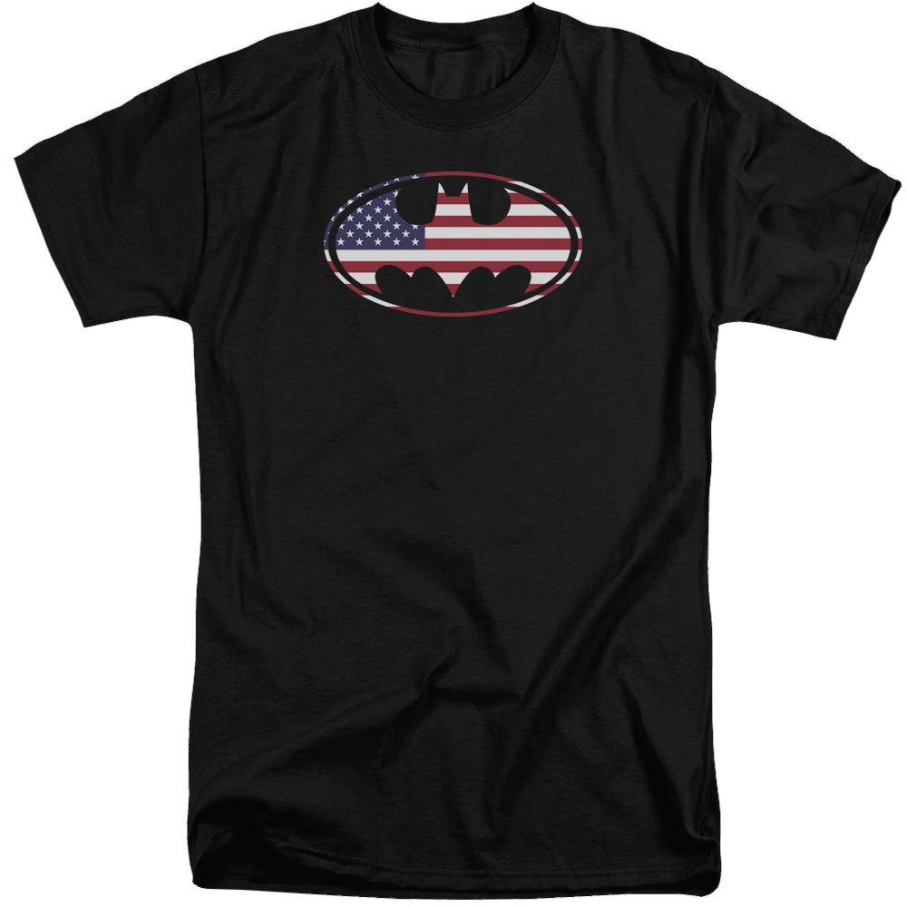 Batman American Flag Oval - Men's Tall Fit T-Shirt