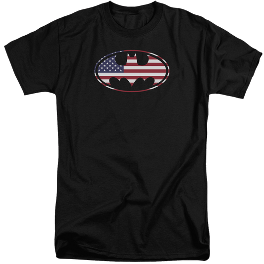 Batman American Flag Oval - Men's Tall Fit T-Shirt
