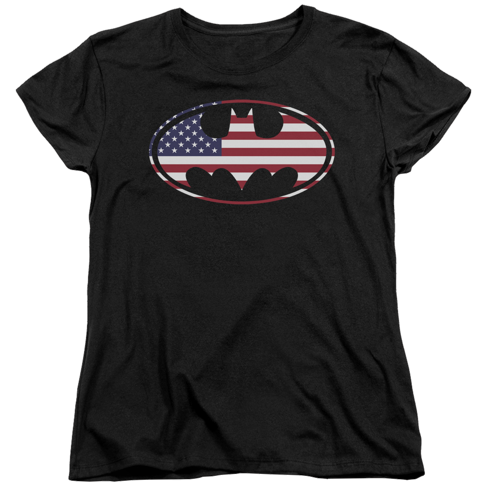 Batman American Flag Oval - Women's T-Shirt