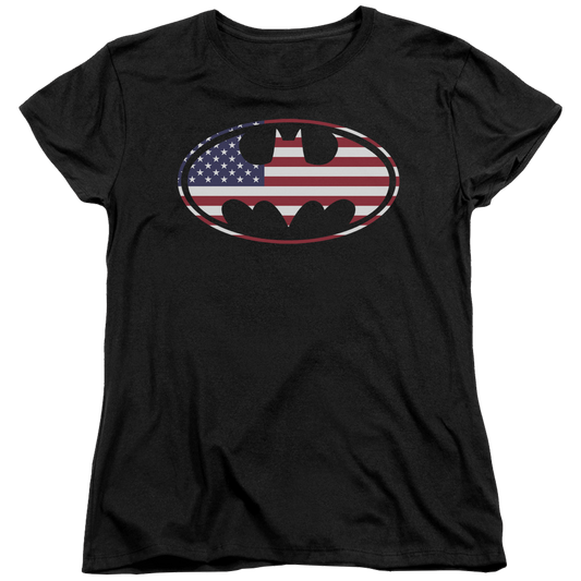 Batman American Flag Oval - Women's T-Shirt