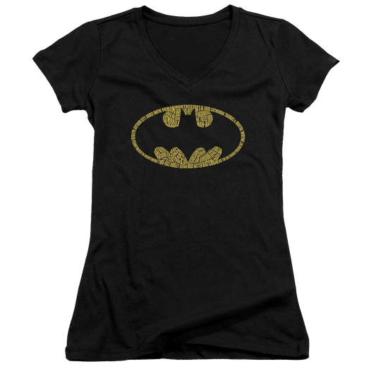 Batman Word Logo - Juniors V-Neck T-Shirt