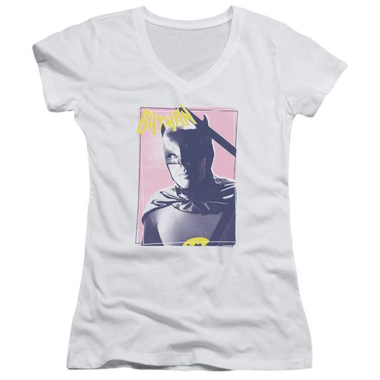 Batman - Classic TV Series Wayne 80s - Juniors V-Neck T-Shirt