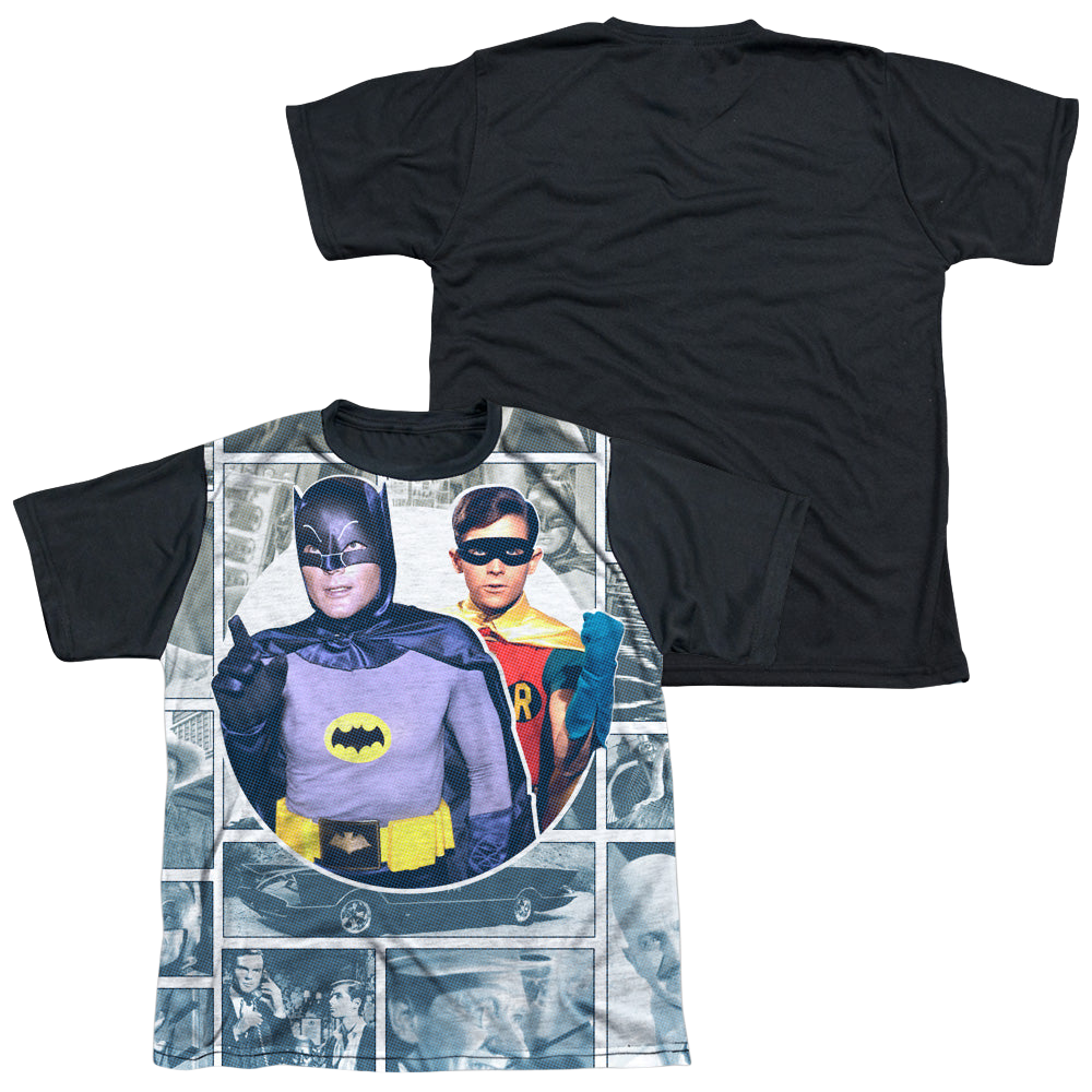 Batman Classic TV Series 60S Panels - Youth Black Back T-Shirt