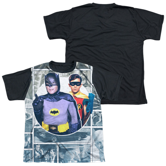 Batman Classic TV Series 60S Panels - Youth Black Back T-Shirt