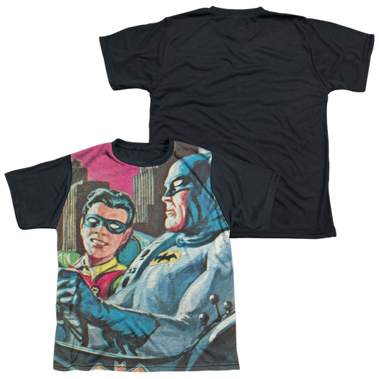 Batman Classic TV Series Bat Signal - Youth Black Back T-Shirt