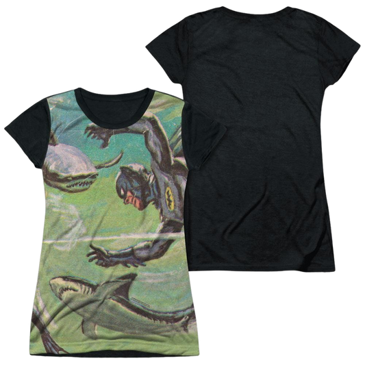 Batman - Classic TV Series Underwater - Juniors Black Back T-Shirt