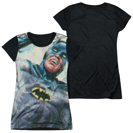 Batman - Classic TV Series Foliage - Juniors Black Back T-Shirt