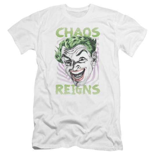 Batman Classic Tv Chaos Reigns Premium Adult Slim Fit T-Shirt