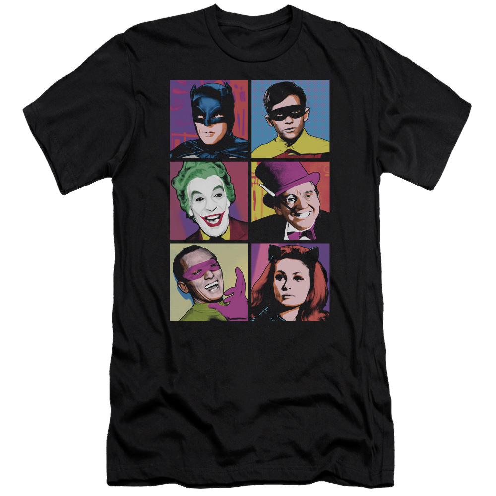 Batman - Classic TV Series Pop Cast - Men's Premium Slim Fit T-Shirt