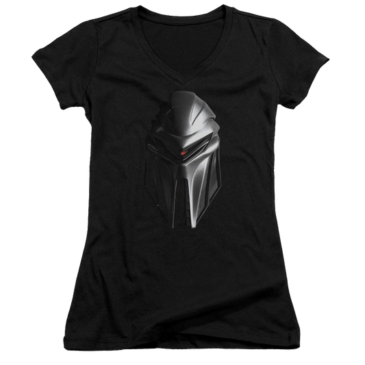 Battlestar Galactica Cylon Head - Juniors V-Neck T-Shirt