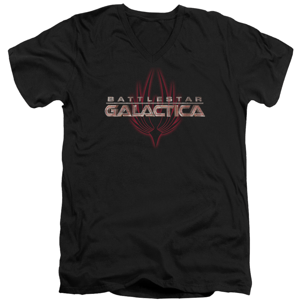 Battlestar Galactica Logo With Phoenix - Men's V-Neck T-Shirt