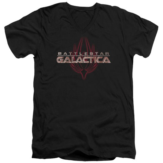 Battlestar Galactica Logo With Phoenix - Men's V-Neck T-Shirt