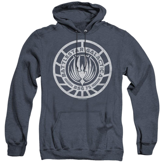 Battlestar Galactica (2004) Scratched Bsg Logo - Heather Pullover Hoodie