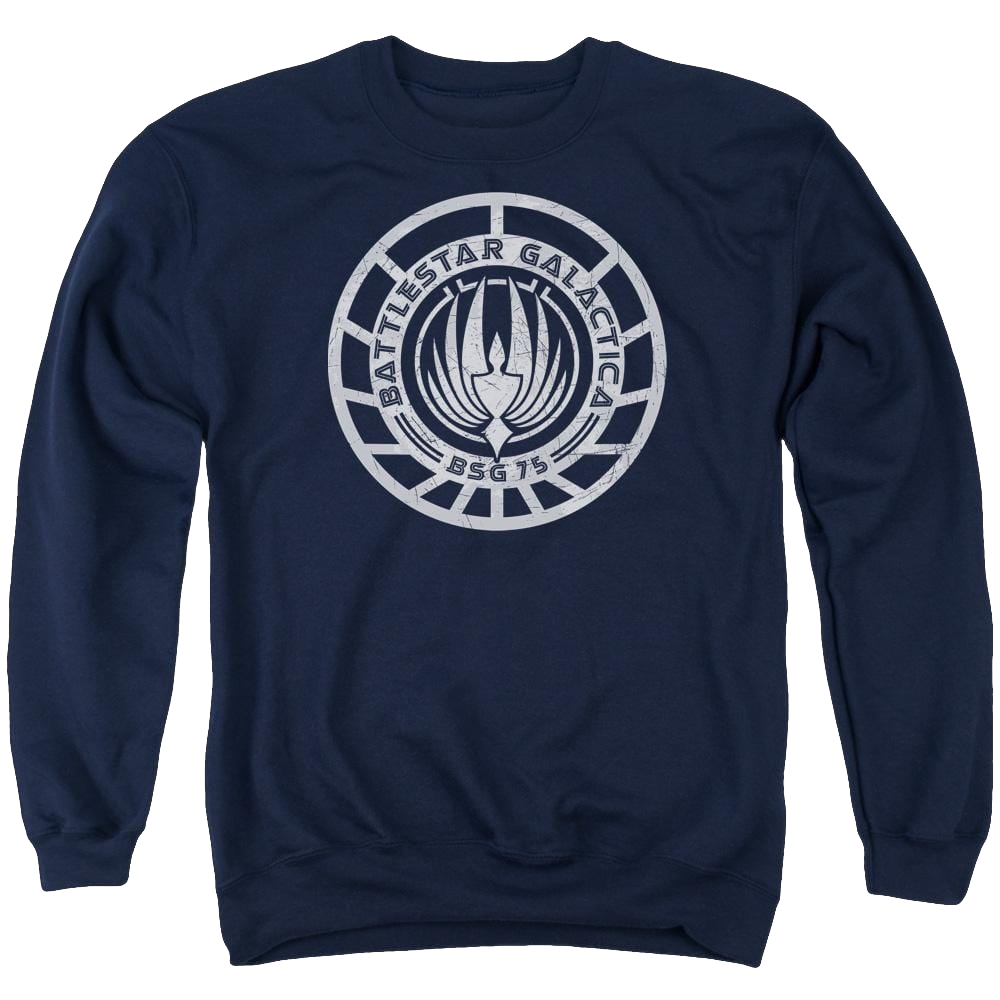 Battlestar Galactica (2004) Scratched Bsg Logo - Men's Crewneck Sweatshirt