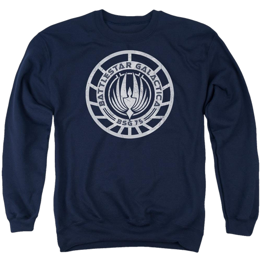 Battlestar Galactica (2004) Scratched Bsg Logo - Men's Crewneck Sweatshirt