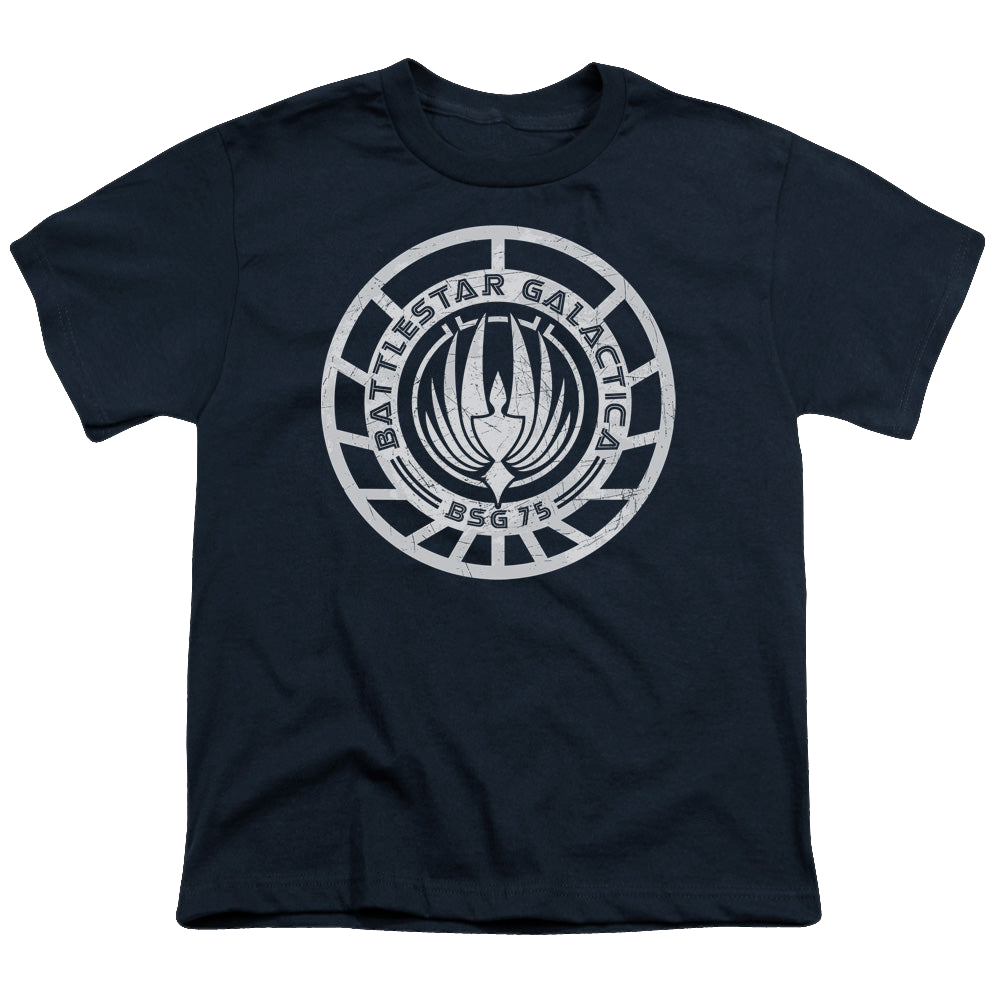 Battlestar Galactica (2004) Scratched Bsg Logo - Youth T-Shirt