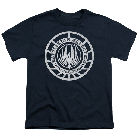 Battlestar Galactica (2004) Scratched Bsg Logo - Youth T-Shirt