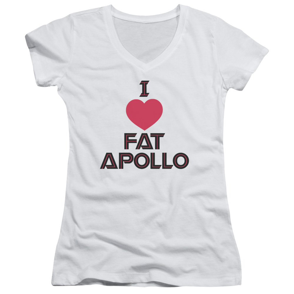 Battlestar Galactica I Heart Fat Apollo - Juniors V-Neck T-Shirt