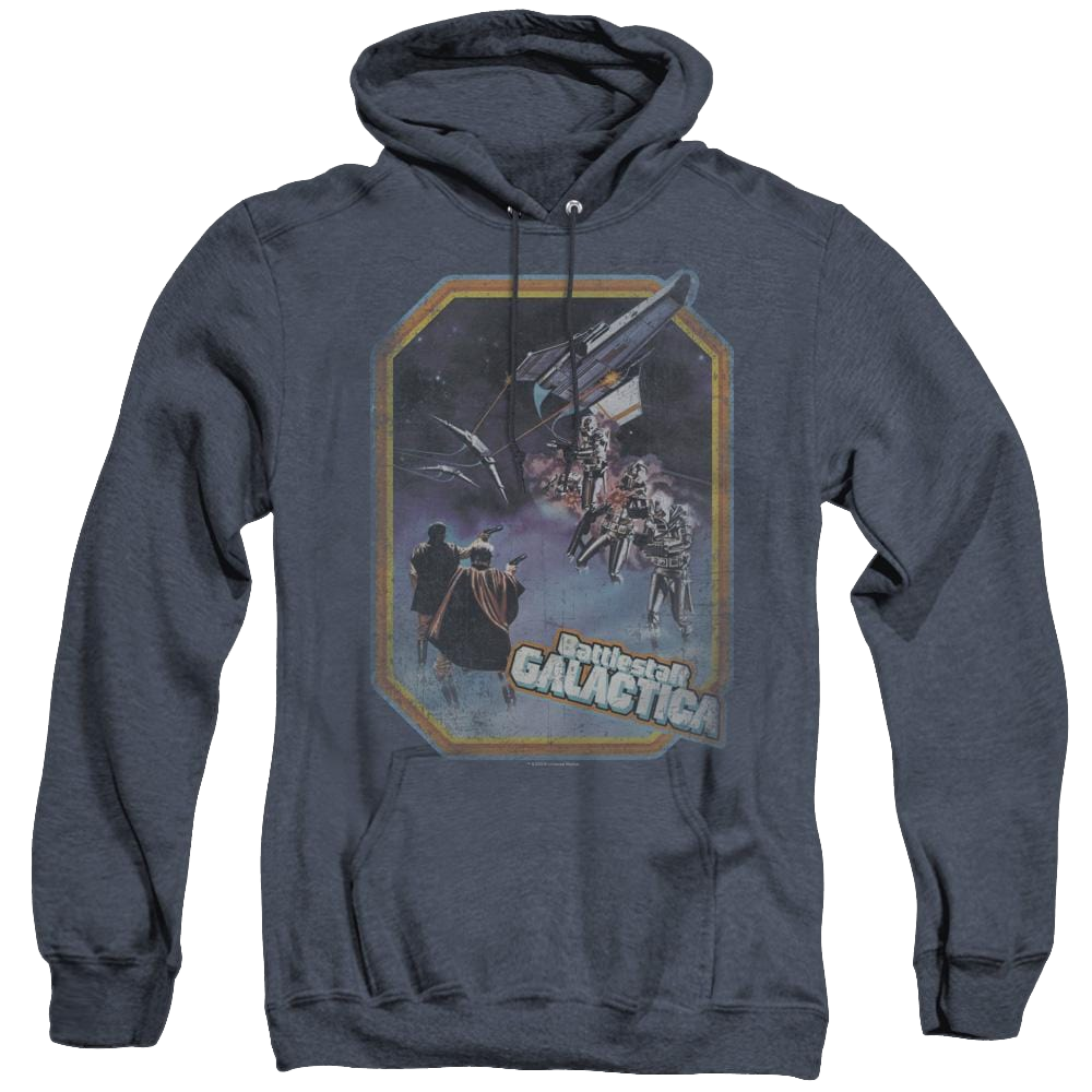 Battlestar Galactica (1978) Poster Iron On - Heather Pullover Hoodie