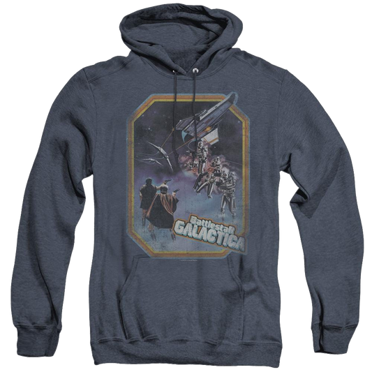 Battlestar Galactica (1978) Poster Iron On - Heather Pullover Hoodie