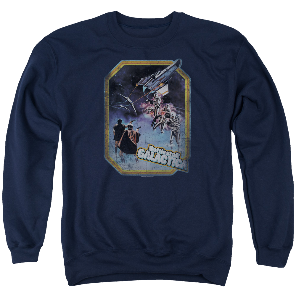Battlestar Galactica Poster Iron On - Men's Crewneck Sweatshirt
