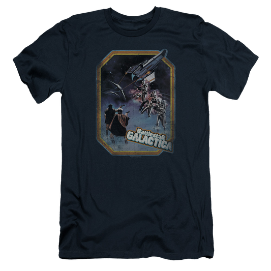Battlestar Galactica Poster Iron On - Men's Premium Slim Fit T-Shirt