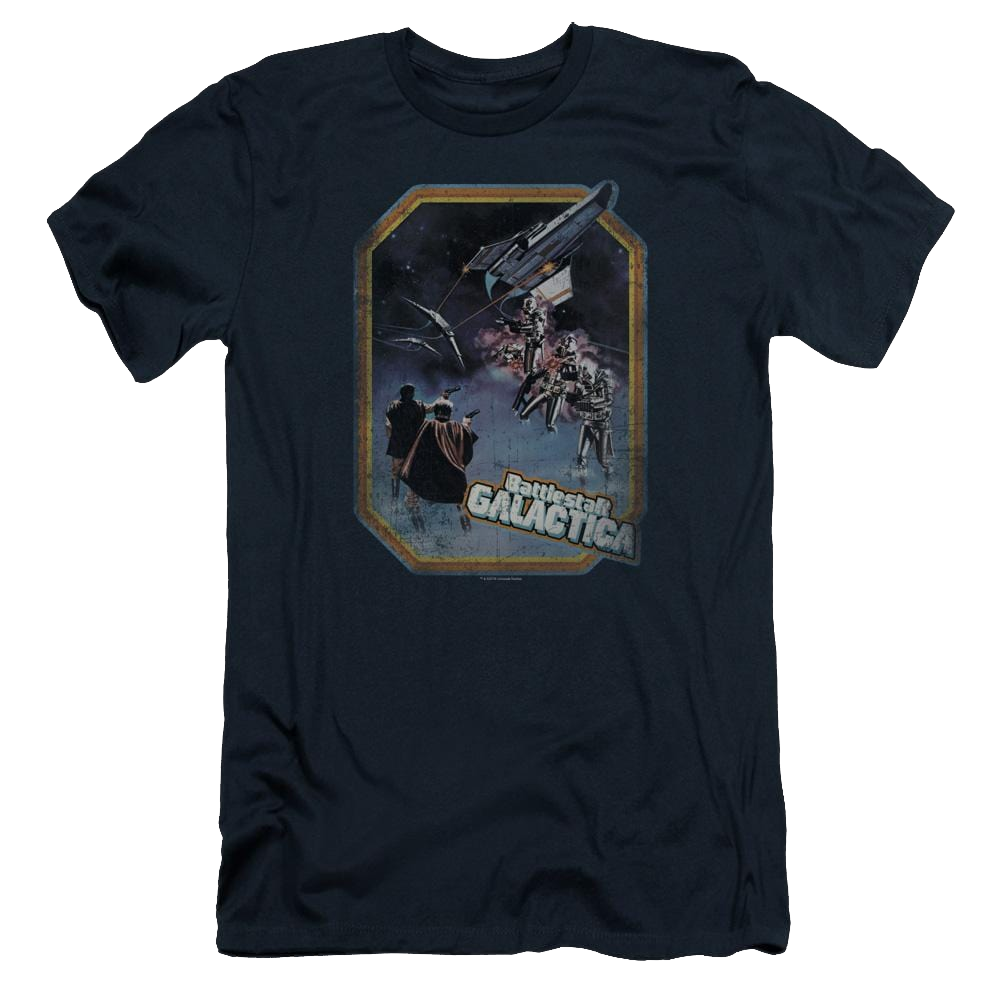 Battlestar Galactica Poster Iron On - Men's Slim Fit T-Shirt