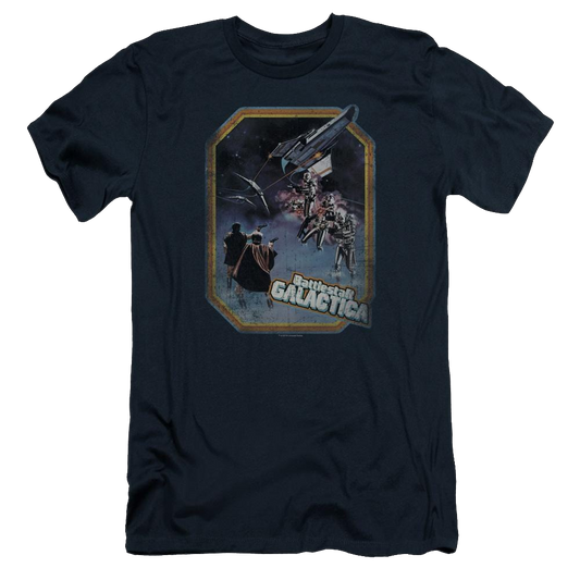 Battlestar Galactica Poster Iron On - Men's Slim Fit T-Shirt