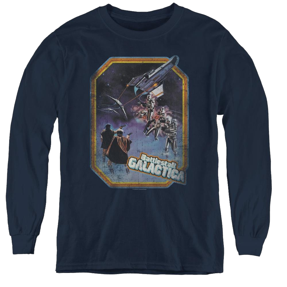 Battlestar Galactica (1978) Poster Iron On - Youth Long Sleeve T-Shirt