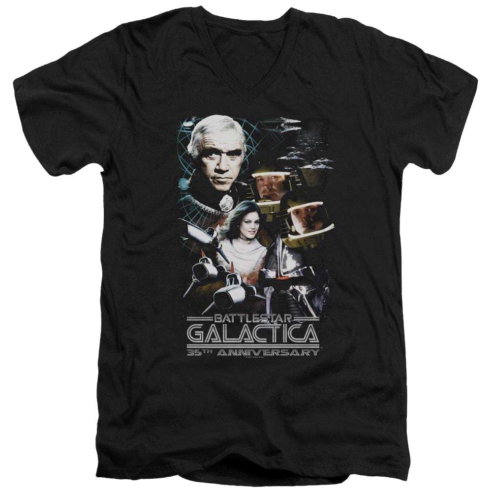 Battlestar Galactica 35th Anniversary Collage - Men's V-Neck T-Shirt