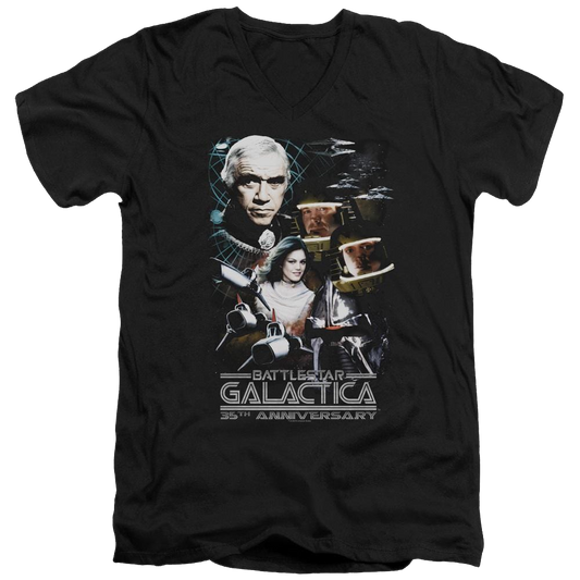 Battlestar Galactica 35th Anniversary Collage - Men's V-Neck T-Shirt