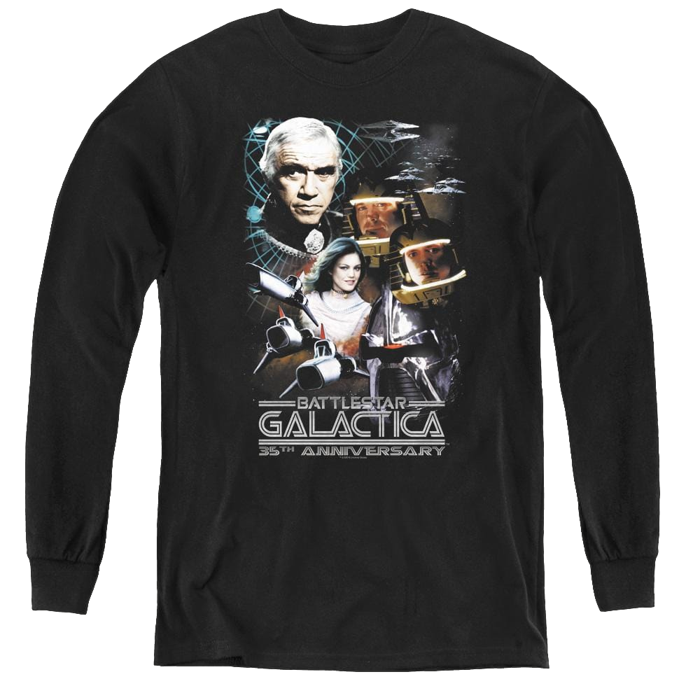 Battlestar Galactica (1978) 35Th Anniversary Collage - Youth Long Sleeve T-Shirt
