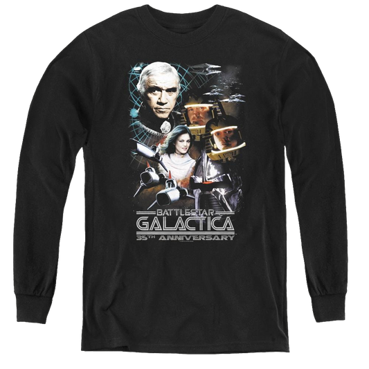 Battlestar Galactica (1978) 35Th Anniversary Collage - Youth Long Sleeve T-Shirt