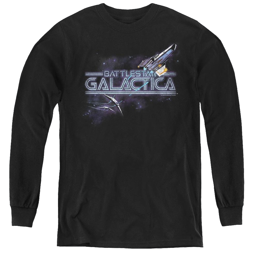 Battlestar Galactica (1978) Cylon Persuit - Youth Long Sleeve T-Shirt