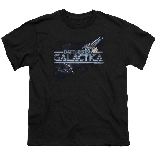 Battlestar Galactica (1978) Cylon Persuit - Youth T-Shirt