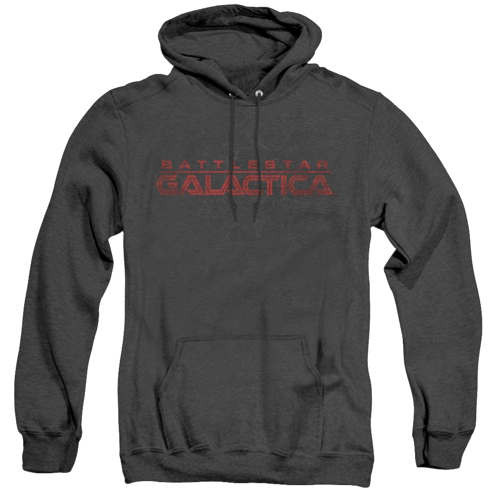 Battlestar Galactica (2004) Battered Logo - Heather Pullover Hoodie