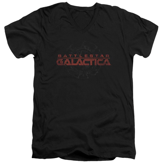 Battlestar Galactica Battered Logo - Men's V-Neck T-Shirt