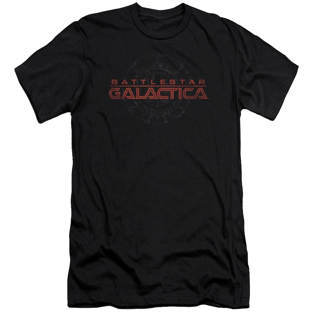 Battlestar Galactica Battered Logo - Men's Premium Slim Fit T-Shirt
