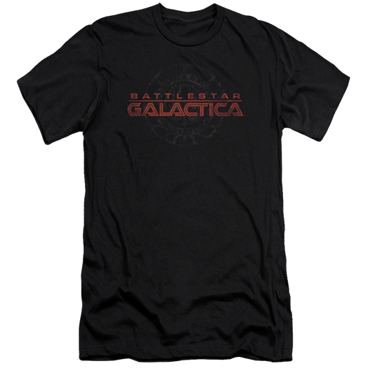 Battlestar Galactica Battered Logo - Men's Premium Slim Fit T-Shirt