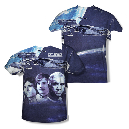 Battlestar Galactica (1978) Bsg(Classic) Space Travelers (Front Back Print) - Men's All-Over Print T-Shirt