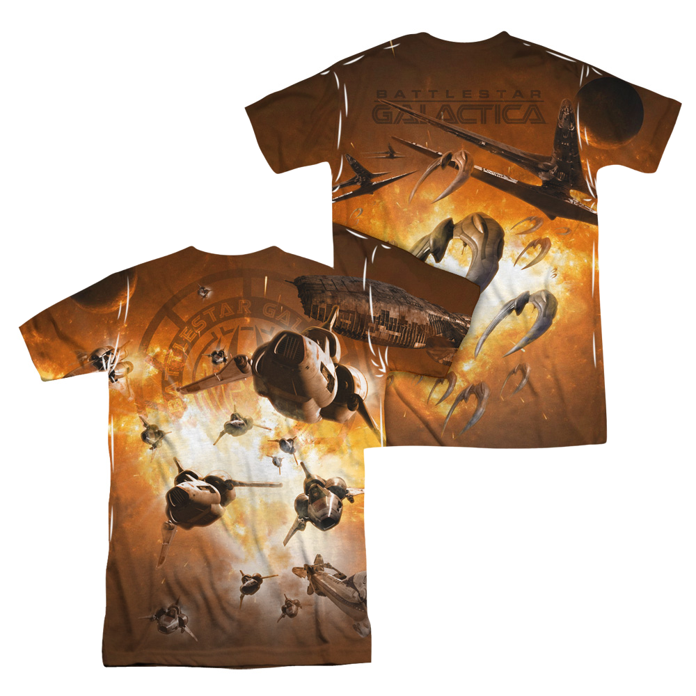 Battlestar Galactica Dog Fight Men's All Over Print T-Shirt