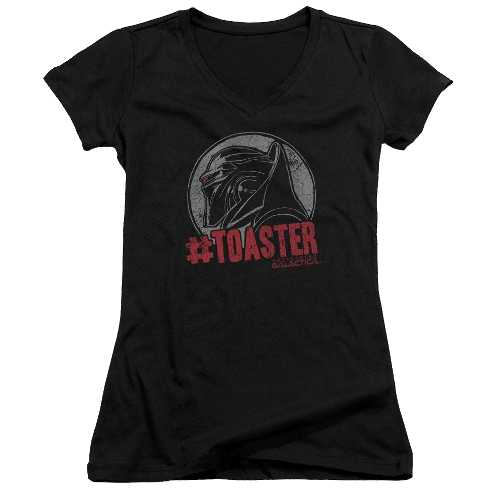 Battlestar Galactica #toaster - Juniors V-Neck T-Shirt